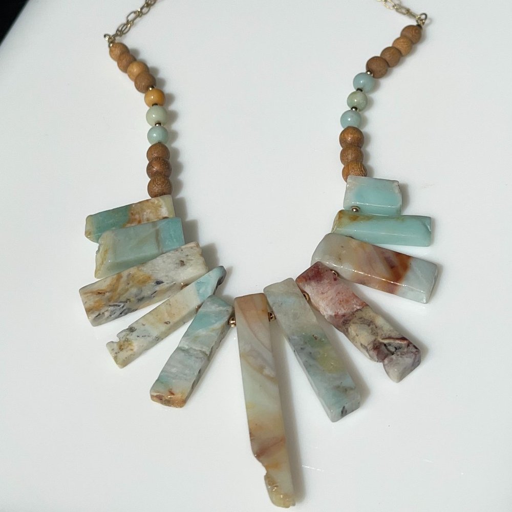 Natural Stone Bib Necklace